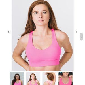 Hot Pink Light and Tight Strappy Bra